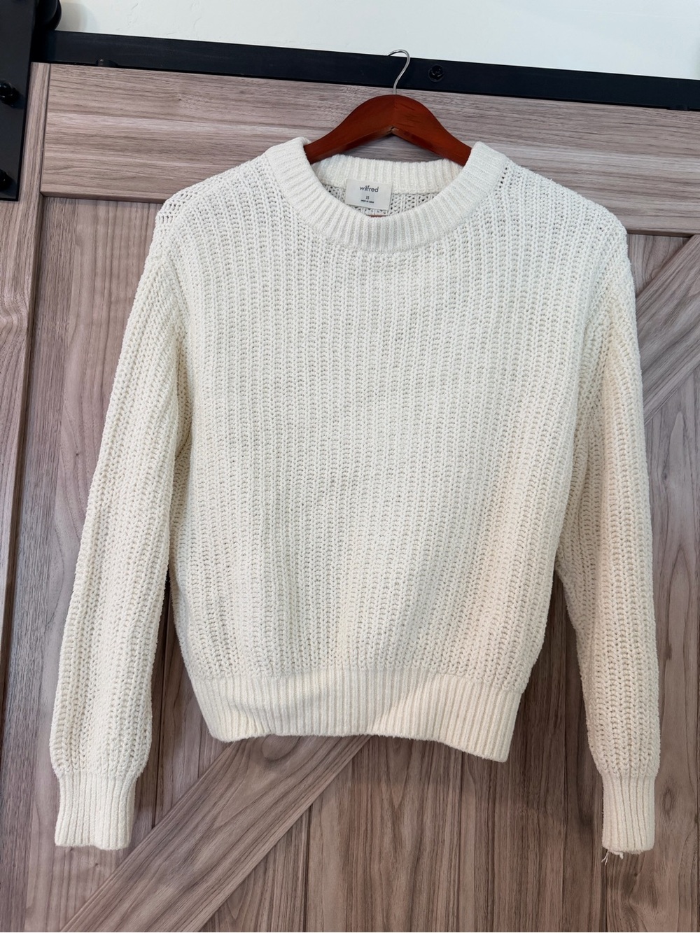Wilfred Off-White Textured Crewneck Sweater